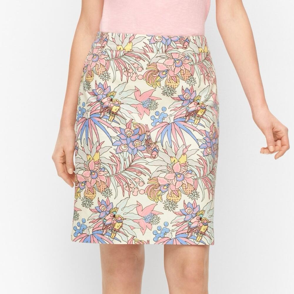 NWT Talbots Canvas A-Line Skirt Tropical Floral Sz 16